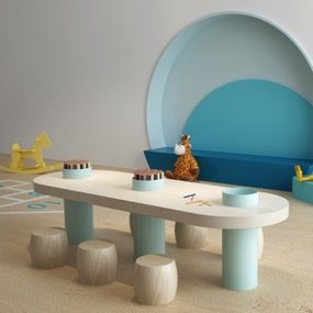 现代实木儿童桌椅3d模型