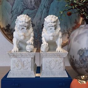 中式石狮子雕塑3d模型