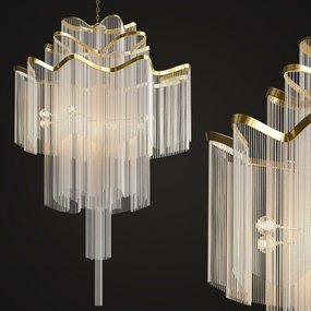 现代金属水晶吊灯3d模型