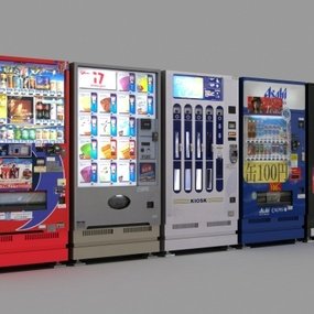 现代饮料冰柜售货机3d模型
