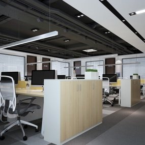 现代办公室办公区3d模型