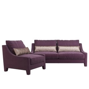 现代布艺单人双人沙发3d模型