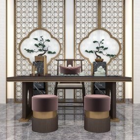 新中式泡茶桌椅3d模型