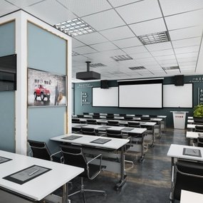 现代办公室会议室培训室3d模型