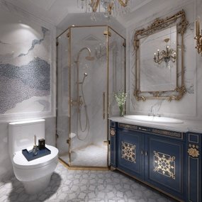 法式卫生间浴室3d模型