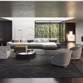 意大利Minotti品牌 现代布艺沙发组合3d模型