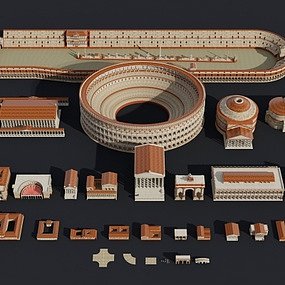 欧式古典罗马万神殿凯旋门众议院3d模型