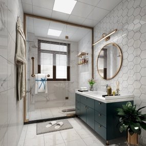 北欧卫生间浴室3d模型