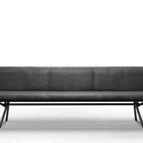 意大利Riva1920品牌 现代黑色皮革休闲长椅3d模型
