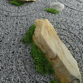 新中式石块园艺小品3d模型
