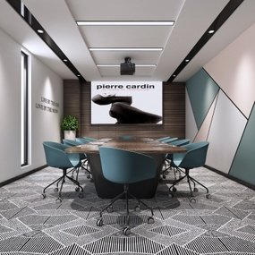 现代办公室会议室3d模型