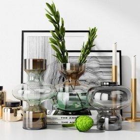 现代玻璃花瓶饰品摆件3d模型