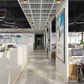 现代办公室办公区3d模型
