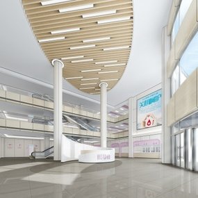 现代妇幼医院大厅3d模型