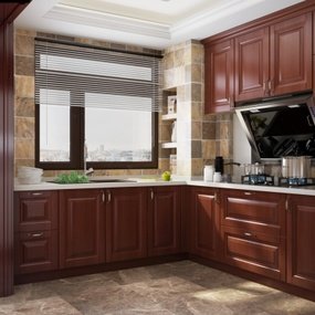 美式厨房橱柜3d模型