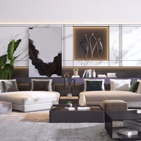 意大利Minotti现代组合沙发3d模型