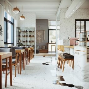 北欧咖啡厅甜品店3d模型