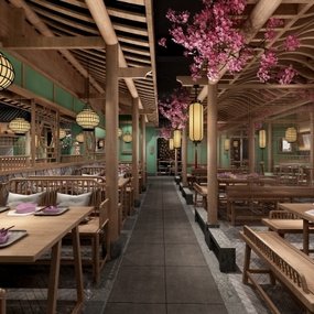 新中式中餐厅3d模型