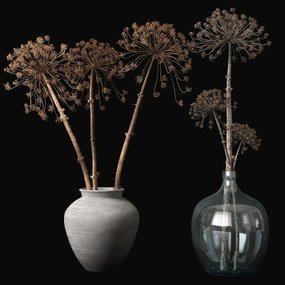 现代干枝花瓶3d模型