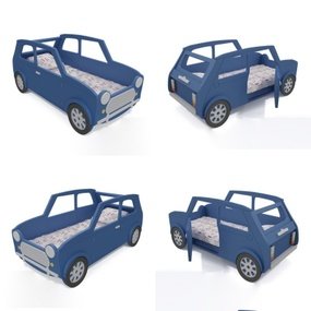 现代创意汽车造型儿童床3d模型
