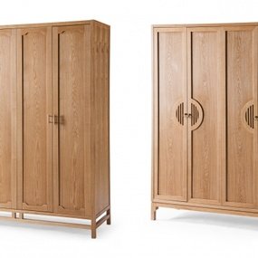 新中式实木衣柜3d模型