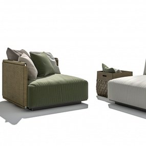 意大利FLEXFORM品牌 现代单人休闲户外沙发垫3d模型
