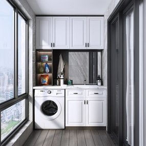 现代阳台洗衣房3d模型