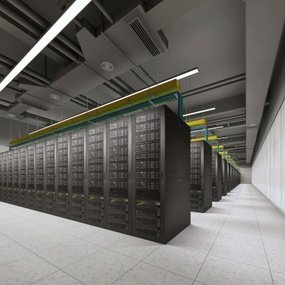 现代电脑服务器机房3d模型