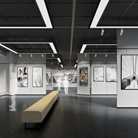 现代美术馆展厅3d模型