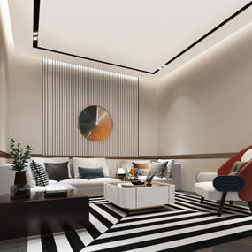 大朴设计 现代布艺沙发组合3d模型