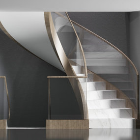 新中式旋转楼梯3d模型