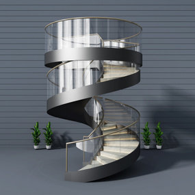 现代旋转楼梯3d模型