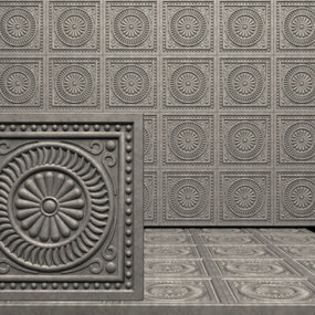 中式雕花地砖3d模型