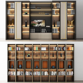 现代轻奢书柜装饰柜3d模型