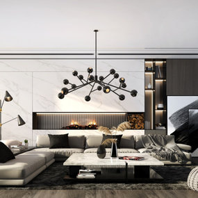 意大利Minotti现代布艺沙发组合3d模型