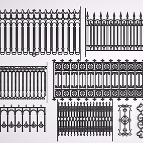 欧式铁艺栏杆护栏3d模型