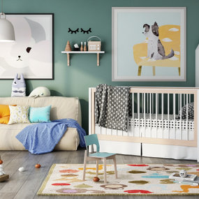 北欧婴儿床儿童沙发组合3d模型