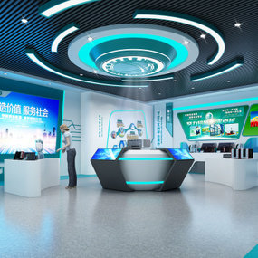 现代国家电网科技展厅3d模型