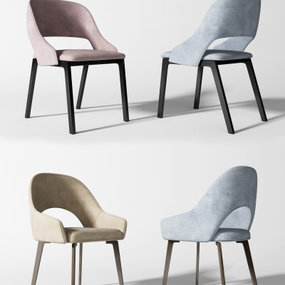 现代绒布餐椅3d模型