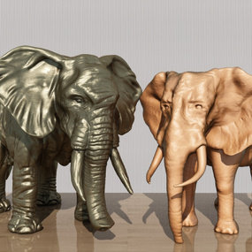 现代大象金属雕塑3d模型