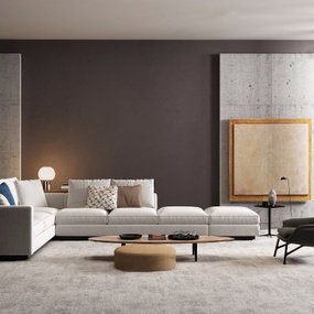 米洛提现代布艺沙发组合3d模型