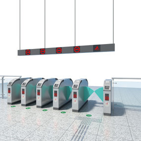 现代地铁进站刷票口3d模型