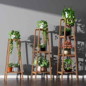 现代绿植盆栽装饰架3d模型