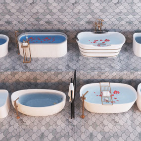 现代浴缸组合3d模型