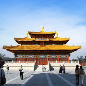 中式古建大殿3d模型