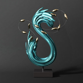 现代S型抽象雕塑3d模型