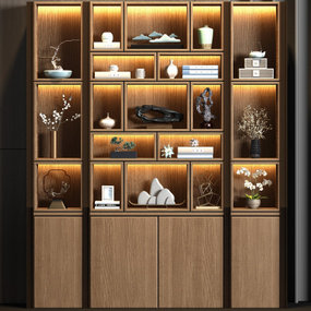 新中式实木装饰柜3d模型