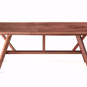 现代实木餐桌3d模型
