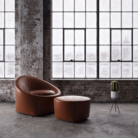 现代皮革单人沙发3d模型