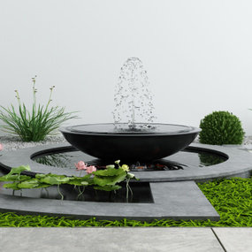 新中式喷泉水景园艺小品3d模型